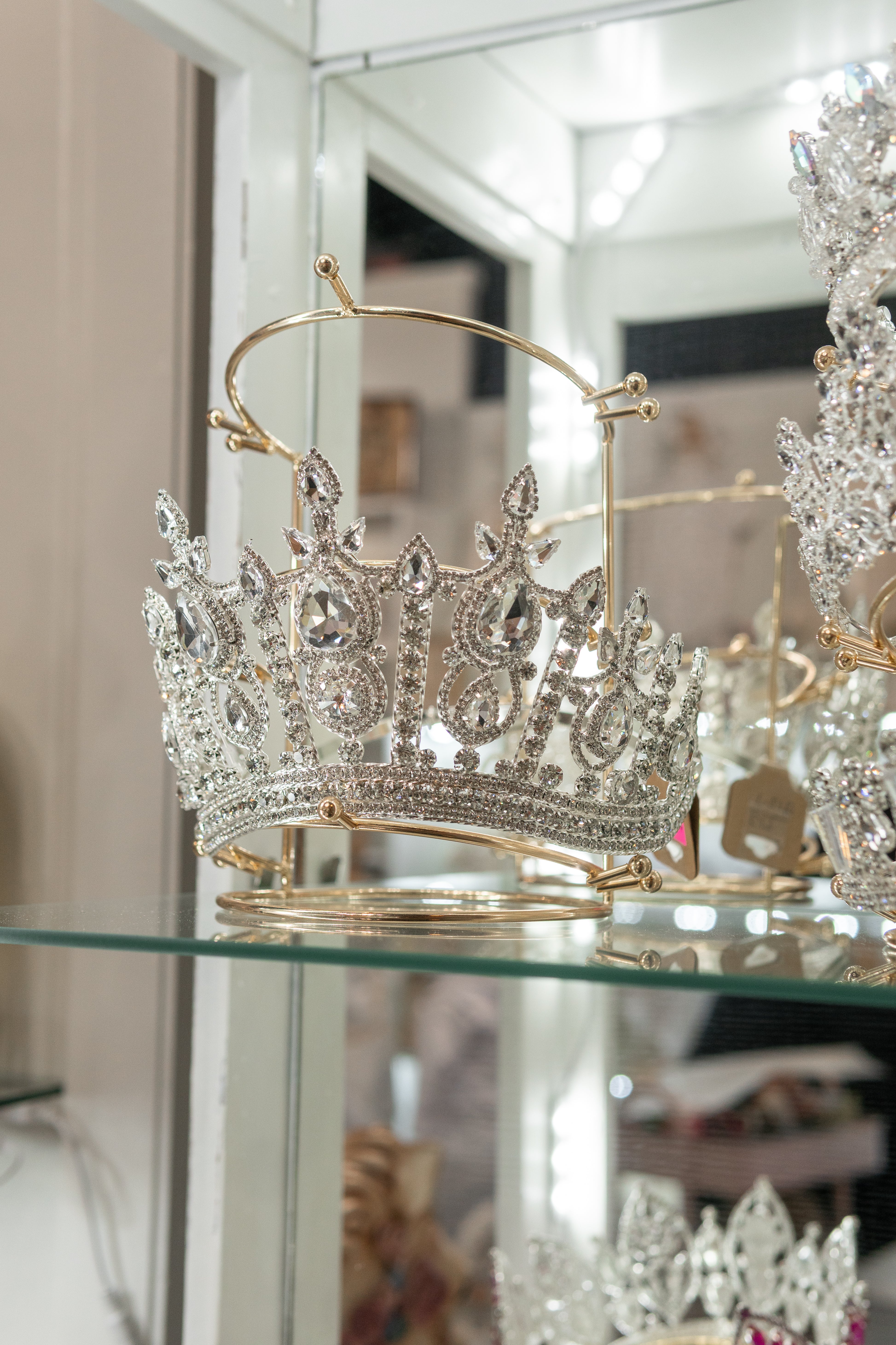 Quinceanera butterfly tiara rose gold