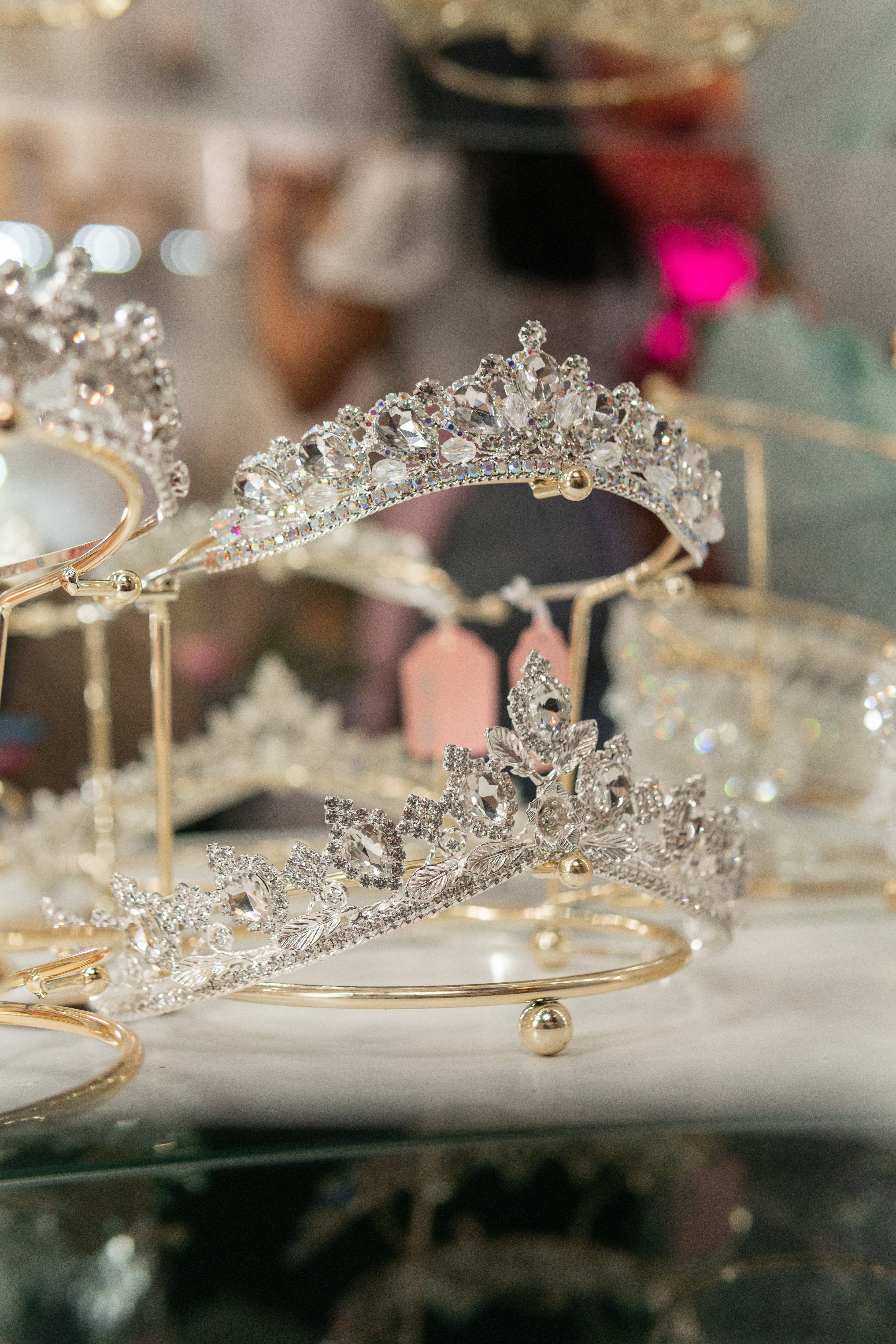 Quinceanera butterfly tiara rose gold