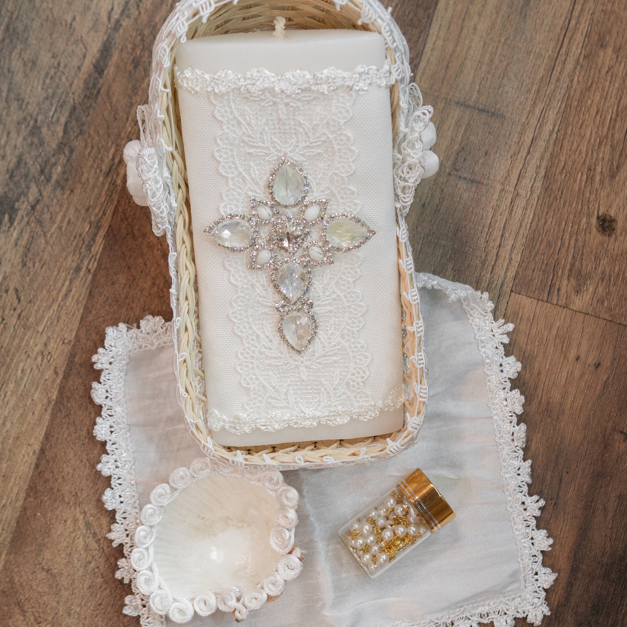 Baptism candle set/Baptism candle/vela para bautizo Baptism/Christening Candle Set/Vela De Bautizo