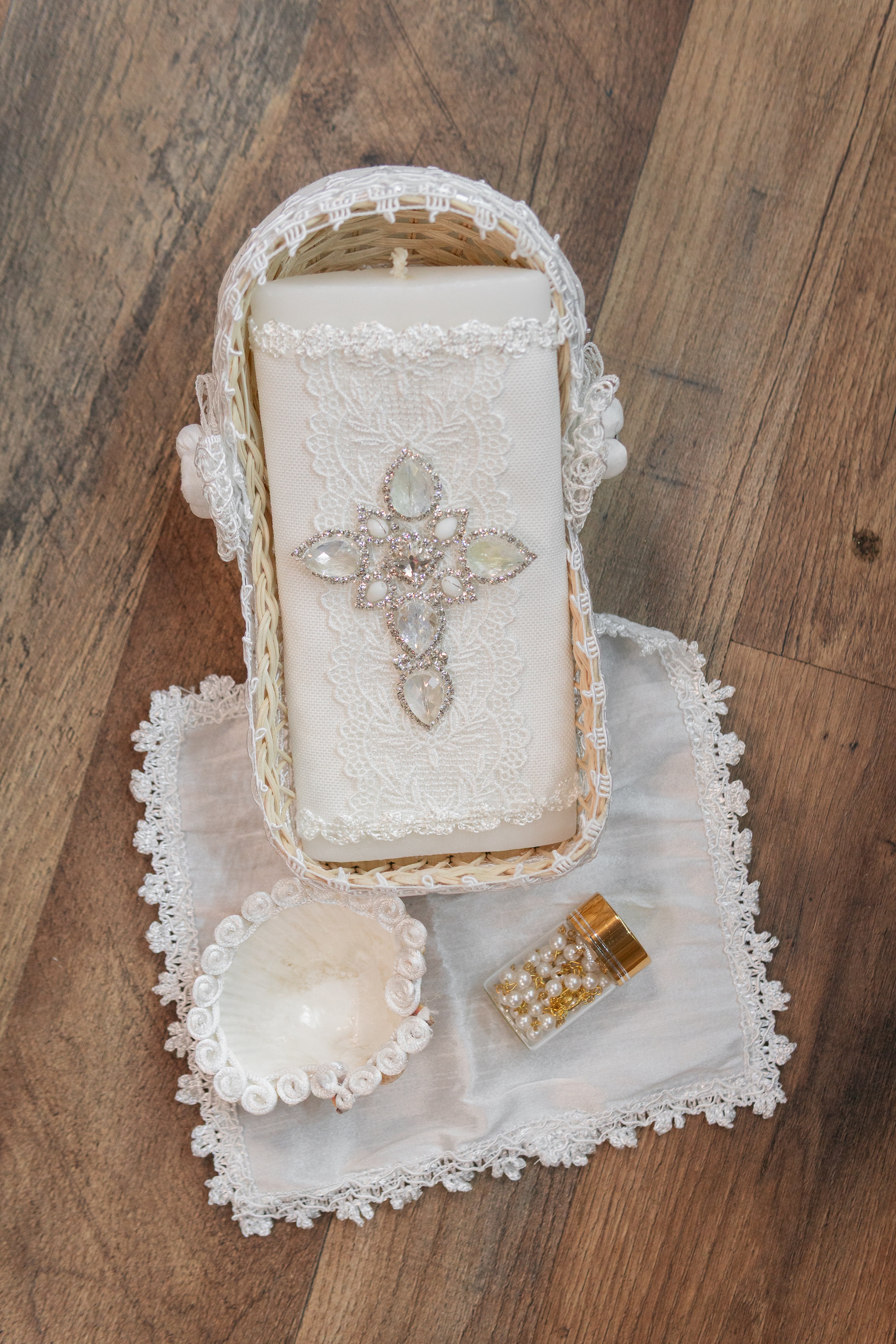 Baptism candle set/Baptism candle/vela para bautizo Baptism/Christening Candle Set/Vela De Bautizo