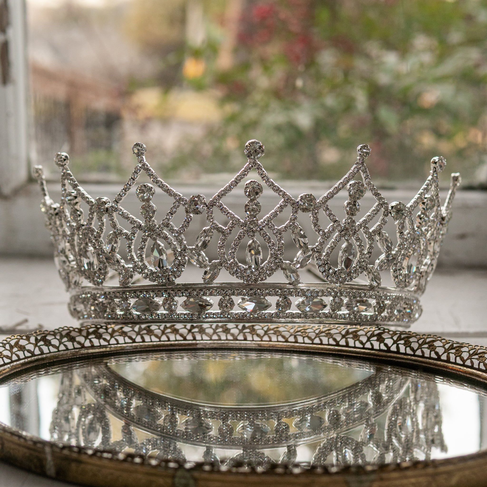 Quinceanera butterfly tiara rose gold